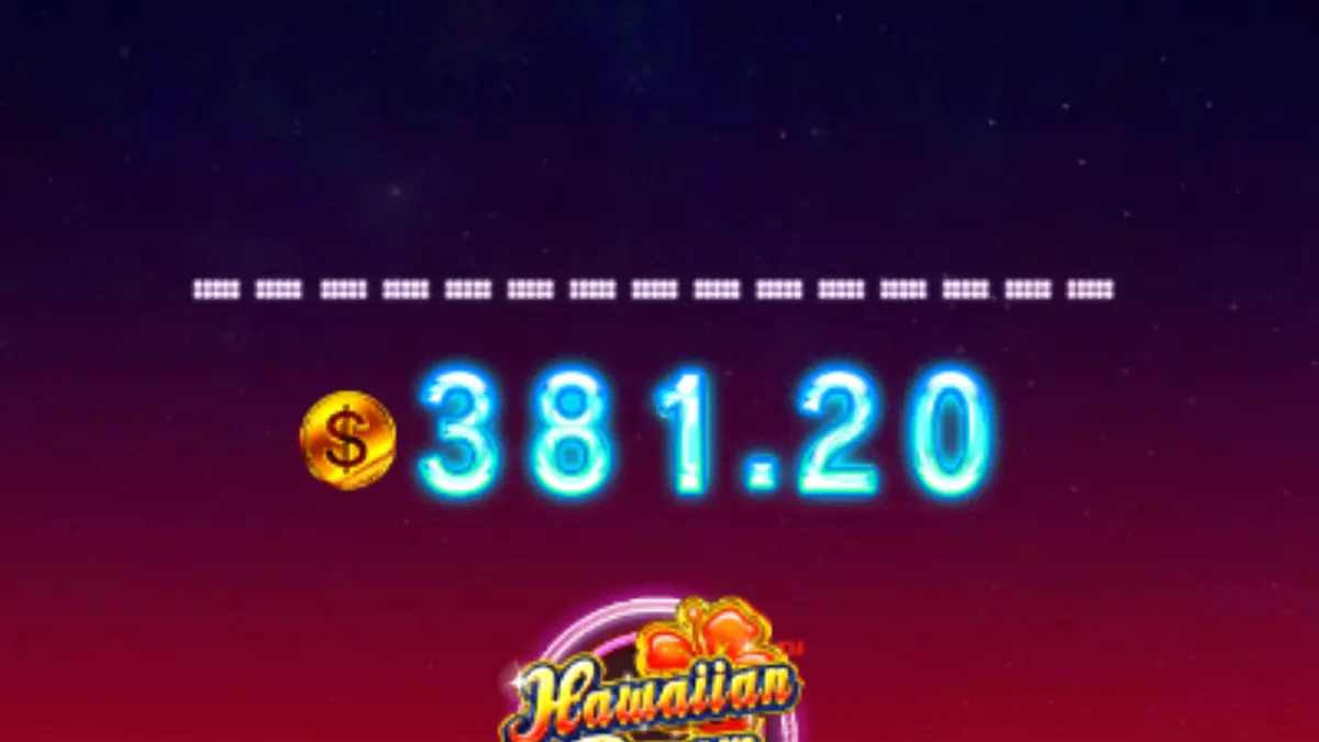 Tampilan antarmuka futuristik slot Hawaiian Dream Boost dengan elemen tropis
